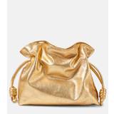 Loewe Flamenco metallic leather clutch - gold - One size fits all