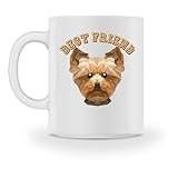 Best Friend Yorkie fyrbenta vän Wauwau Yorkshire Terrier hund – kopp – M-vit