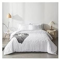 White Cover Duvet Cover Sets King Size Bedding Set Comforter Cover with Pillowcase Compatible with Double Bed Single Bed Linen,Set med täcke