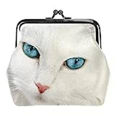 Myntplånböcker Små plånböcker,Katt med blå ögon,Byt handväska nyckelhållare förvaring för kvinnor