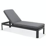 PORTALS sun lounger, w. cushions, black ALU