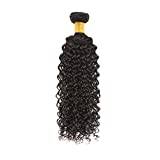 Huarisi Kinky Curly Brazilian Virgin Hair 1 Bundle Curly Hair Bundles Weaves 22 Inch Long Human Hair Weft Extensions 100g Natural Color Real Hair Sew in Weaving