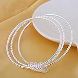 Trend fin Tre cirklar armring 925 sterling Silver armband för kvinnor Mode Fest bröllopstillbehör Smycken present