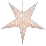 GURU SHOP hopvikbar adventslampa/pappersstjärna/julstjärna, 60 cm – Merkurius natur, stjärna, fönsterdekoration