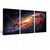 SHEIN 3pcs Space And Universe Canvas Print - Space Landscape Paintings Wall Art Decor Universe Galaxy Stars Picture For Modern Home Decoration Frameless