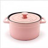 Household Ceramic Casserole Household Kitchen Enamel Soup Pot stew Pot Milk Pot-Red (Color : Pink) (Pink)