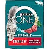 PURINA ONE BIFENSIS STERILCAT kattmat torr för steriliserade katter, rik på nötkött, förpackning med 6 (6 x 750 g)