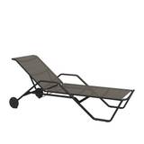 Gloster - 180 Stacking Lounger With Arms, Frame Meteor, Granite Sling - Solstolar & solsängar
