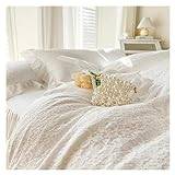 White 100% Cotton French Princess Wedding Bedding Set Hollow Out Lace Patchwork Duvet Cover Set Bed Skirt Bedspread Pillowcases, Alla säsonger