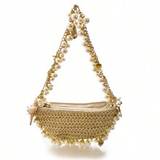 SHEIN European And American Niche Fairy Vintage Braided Woven Conch Pearl Handbag