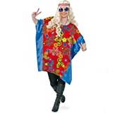 KarnevalsTeufel Damkostym, hippie Sue, starka outfits, stora storlekar, 60-tal