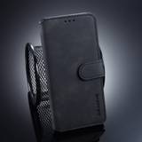 Samsung Galaxy S10 - DG MING Retro läderfodral / plånbok - Svart
