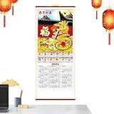 Shitafe kinesisk drakkalender 2024 | Kreativ kalender, bläddra för vägg | Väggdekorkalender för skolan, hem för dejting, planering, veckoplan