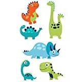 EmmiJules Väggtatuering dinosaurier barn (60 cm x 42 cm) – finns i olika storlekar – tillverkad i Tyskland – baby dinos pojke dekoration babyrum väggklistermärke