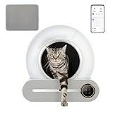 Elektronisk kattlåda självrengörande med appkontroll, luktborttagning, kattmatta, säkert lås, självrengörande kattlåda, för flera katter och alla typer av klumpande kattsand