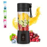 380ml, 4 Colors Usb Rechargeable Personal Portable Blender For Smoothies And Shakes - Mini Juicer Cup For Travel - Small Size Blender With Powerful Motor And Easy To Clean Design