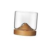 TIDTALEO berg träbotten vinglas kaffemuggar fyrkantiga glasögon home decor dricksglas espressokopp whiskyglas kreativ tekopp vinglas med träbotten Japansk stil kaffekopp kopp set tumlare