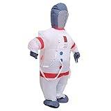 Amosfun 2St Astronaut Uppblåsbar Dräkt Sprängning Maskerad Karneval Kostym Spräng Astronaut Kostym Astronaut Spräng Kostym Uppblåsbar Maskerad Kostym Smink Rymddräkt Vit Man