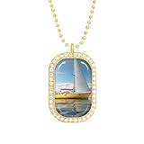 Ocean Sailing in A Yacht damhalsband justerbar längd hänge mode smycken för hem resa fest