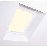Bloc Skylight Blind 4 (66/118) för Fakro takfönster, gräddfärgad mörkläggning – vit aluminiumram