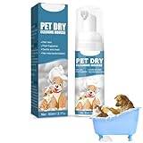 Nmbol Husdjursschampo för hundar och katter 60 ml, schampo för hundar utan sköljning, naturlig torrschampo för hundar, tvätt utan vatten och sköljning, skumschampo, tar bort lukt