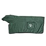 Hundbadrock, Superabsorberande Snabbtorkande Dog Dry Robe Justerbar för Badrum (M)