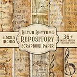 Retro Rhythms Repository Scrapbook Paper: 36+ Double-Sided Sheets | Dynamic Retro Patterns & Musical Themes for Crafting | Great For Invitations, Scrapbooking, Decoupage, DIY Craft, card making - Pocketbok