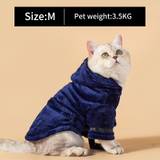 Blue Robe For Pet Dog Pajamas For Small Medium Dogs & Cats Warm Soft Pet Clothes Pet Bath Pajamas