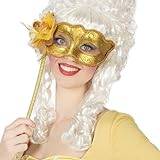 BigBuy Carnival Gyllene ögonmask med handtag