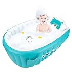Uppblåsbart badkar för småbarn babybadkar till småbarn bärbart reseduschhandfat med uppblåsbart badkar
