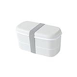 Hdbcbdj Lunchbox Dubbellagers Lunchbox Hälsosamt material Lunchbox Mat Förvaringsbehållare Färsklåda Mikrovågsserviser Lunchbox (Color : White)