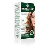 Herbatint Permanent hårfärgningsvård 7M mahognyblond - 150 ml, ammoniakfri, 100% vit hårtäckning, dermatologiskt testad för känslig hud, med 8 ekologiska växtextrakt