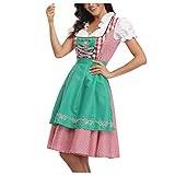 Oktoberfest Kostym för kvinnor, renässansklänning, traditionell bayersk karnevalsfest, ölsäker flickkostym, oktoberfest med förkläde, maid uniformskostym, miniklänning, cosplaykostym