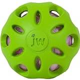 JW JW47014 Crackle Ball, gummiboll med en plastflaska hjärta för hundar, M