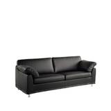 Dux Fredrik soffa 3-sits läder rustical svart, stålben
