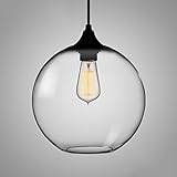 Transparent glasskärm Takljuskrona Fitting Edison Modern Creative Designer Enkel hängande lampa Glödlampa Ljusskärm (E27 Skruv lampfot, JUST lampskärm, exklusive glödlampa) Flush M