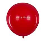 45 cm stora runda ballonger röd helium 12 stycken jumbo tjocka latexballonger Ø 45 cm för bröllop, alla hjärtans dag, födelsedag, dop, nattvardsgång, festdekoration