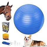 Dawpet Herding hästboll – boll leksaker för hästar 76 cm Mega Herding hundbollar med handpump, blå anti-bristande träning fotboll för hästar