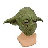 Hworks Master Yoda-mask cosplay läskig halloweenmask huvudbonad maskerad för fest djävul cosplay kostym rekvisita latex