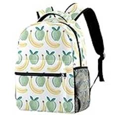Lätt ryggsäck handritad banan och Apple klassisk vardaglig dagväska