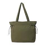 AMZLORD Kvinnor Stor axelväska Dragsko Mode Väska Sido Cinch Lätt handväska Casual Hobo Väska Reseväska College (grön)