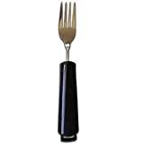 Mobiclinic Flexibel gaffel, ergonomisk, bordsgaffel, bestick för seniorer, gafflar i rostfritt stål, justerbar vinkel, bestick för funktionshindrade, matbestick, svart