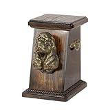 Art-Dog Custom Dog Memorial Urna – Handgjord Memorial Box – Kallt gjutet brons Hundhuvud på björkbas – Custom Dog Cremation Box – 19cmx32cmx30cm – Amerikansk Cocker Spaniel