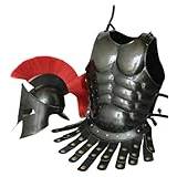 Medeltida bröstskydd hjälm Crusader Leonidas Spartan bärbar järn stål bröstplatta riddare Cuirass LARP krigare bröstplatta rustning cosplay kostym