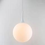 Globe White Shade Pendant Indoor Lighting, Modern Simple Suspension Lamp, Round Hanging Light for Kitchen Island Bedroom Dining Room (Color : White, Size : Width:11.8"/30cm)
