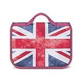 Canvas tvättväska, bärbar makeupväska, brittisk flagga toalettväska för män och kvinnor, Brittisk flagga, En storlek
