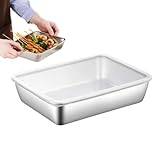Rektangulära förvaringsbox för mat, rektangulära förvaringsbehållare för mat | Freshlock Metal Box - Säker återanvändbar matbehållare i rostfritt stål för kök, hem, matrester, lunch