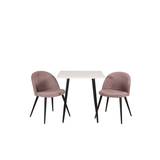 Venture Design Polar & Velvet matgrupp Vit/svart 2 st stolar & bord 75 x 75 cm