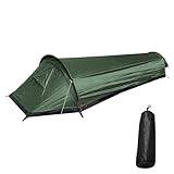 Tält Bärbara strandsovtält Vuxna Backpacking tält Utomhuscamping Sovsäckstält Lätt enpersonstält Bekväm (Color : Army green)