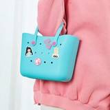 SHEIN Miniso Barbie Shining Collection Blue Bento Bag - Cute Crocs Design, Sturdy And Durable Cubic Bag